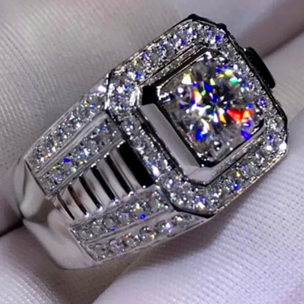 MENS  ROUND CUT SIGNITY DIAMOND PINKY RING